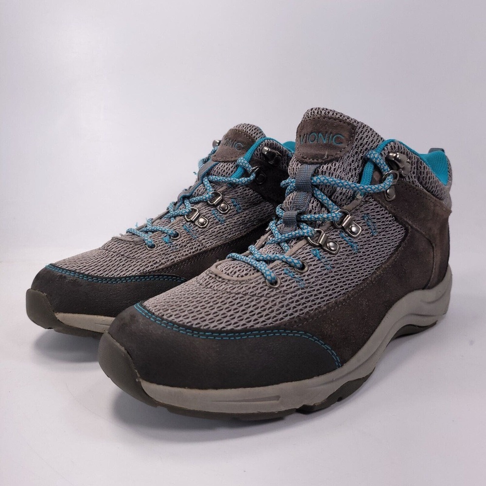 Vionic 3105 Cypress Outdoor Lace Up Hiking Shoe Womens Size 8 9168 Gray Blue